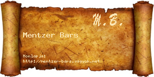 Mentzer Bars névjegykártya